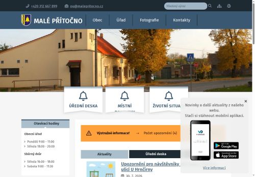 Zobrazit webové stránky Obecní úřad Malé Přítočno