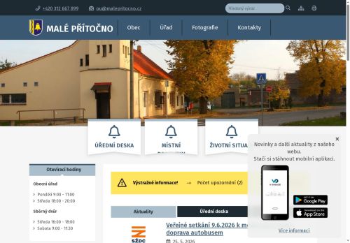 Zobrazit webové stránky Obecní úřad Malé Přítočno