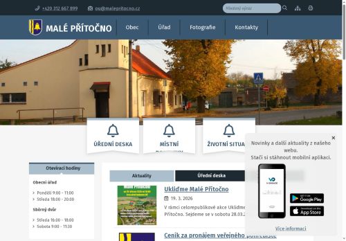 Zobrazit webové stránky Obecní úřad Malé Přítočno