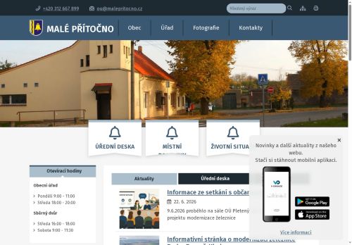 Zobrazit webové stránky Obecní úřad Malé Přítočno