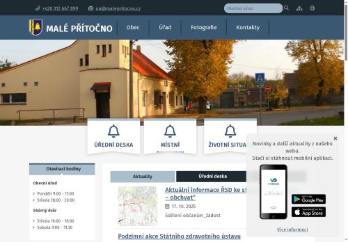 Zobrazit webové stránky Obecní úřad Malé Přítočno