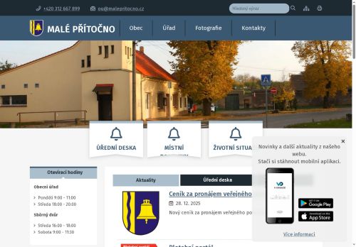 Zobrazit webové stránky Obecní úřad Malé Přítočno