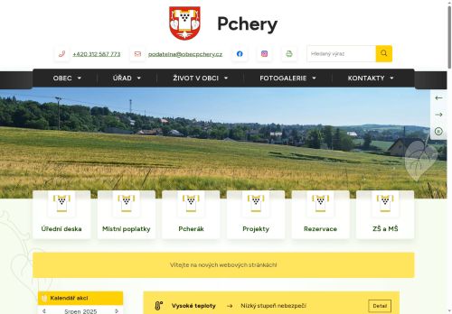 Zobrazit webové stránky Obecní úřad Pchery