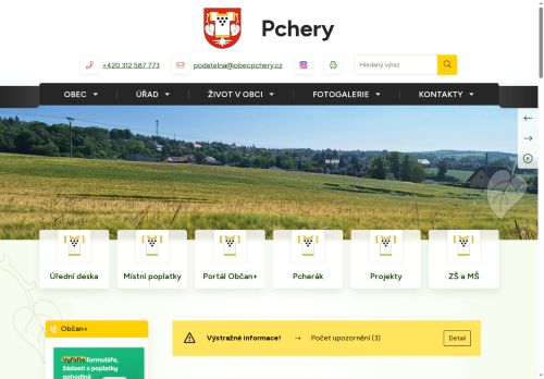 Zobrazit webové stránky Obecní úřad Pchery