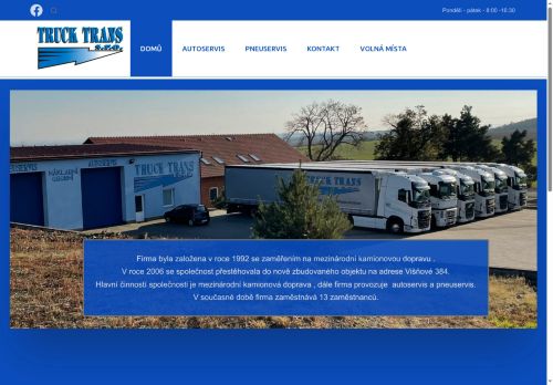 Webové stránky TRUCK TRANS, s.r.o., Višňové