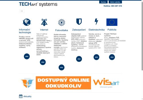 TECHart systems s.r.o. nabízí práci na pozici Technik elektro (m/ž) v obci Vitice