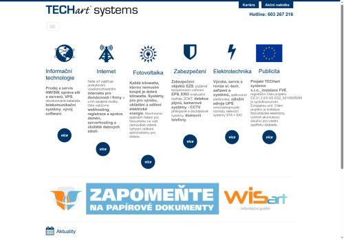 Webové stránky TECHart systems s.r.o., Vitice