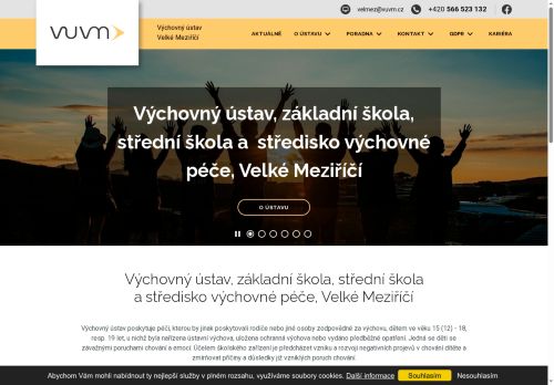 Webové stránky Výchovný ústav, základní škola, střední škola a středisko výchovné péče, Velké Meziříčí, K Rakůvkám 1, Velké Meziříčí