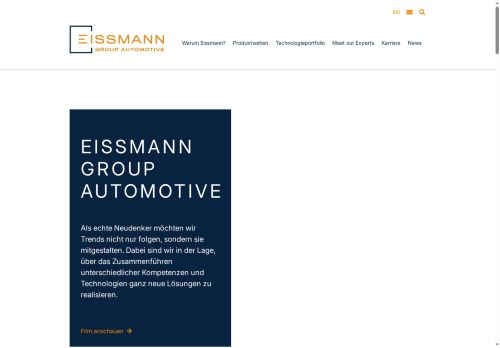 Webové stránky Eissmann Automotive Česká republika s.r.o., Bor