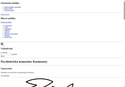 Zobrazit webové stránky Psychiatrická nemocnice Kosmonosy