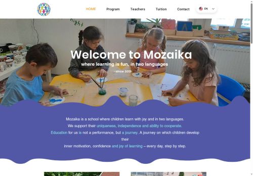 Webové stránky Mozaika česko - anglická mateřská škola s.r.o., Poděbrady