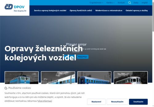 Webové stránky DPOV, a.s., Nymburk