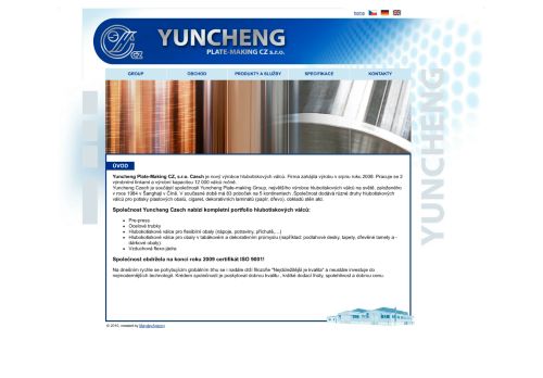 Webové stránky Yuncheng Plate-making CZ s.r.o., Pečky