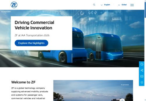 Webové stránky ZF Engineering Plzeň s.r.o., Plzeň