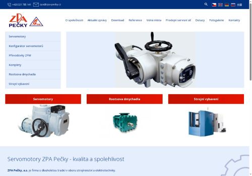 Webové stránky ZPA Pečky, a.s., Pečky
