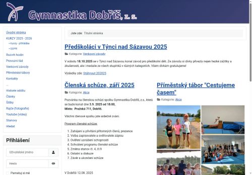 Zobrazit webové stránky Gymnastika Dobříš