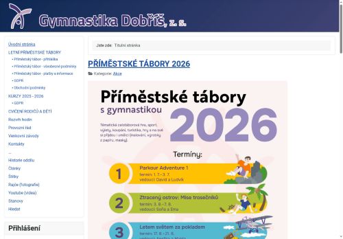 Zobrazit webové stránky Gymnastika Dobříš