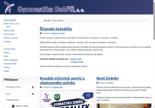 Zobrazit webové stránky Gymnastika Dobříš