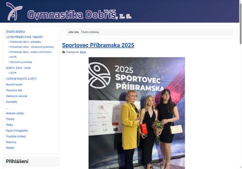 Zobrazit webové stránky Gymnastika Dobříš