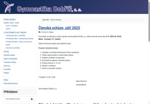 Zobrazit webové stránky Gymnastika Dobříš