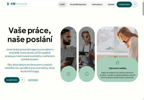 Webové stránky KM konsult s.r.o., Hulín