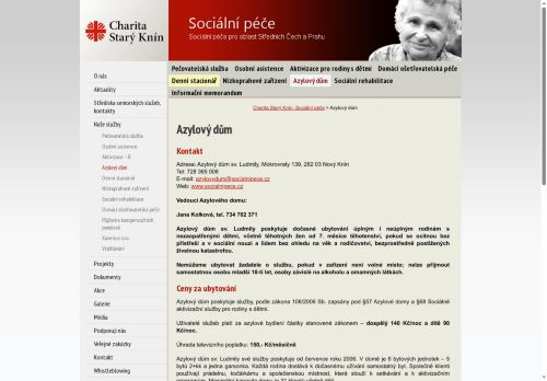 Zobrazit webové stránky Azylový dům sv. Ludmily v Mokrovratech