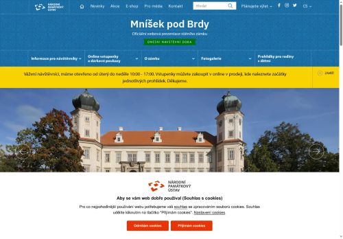 Zobrazit webové stránky Státní zámek Mníšek pod Brdy