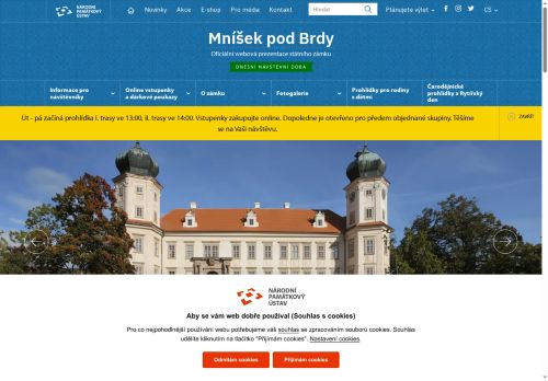 Zobrazit webové stránky Státní zámek Mníšek pod Brdy