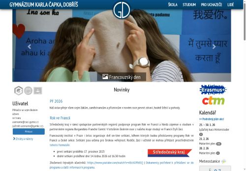 Zobrazit webové stránky Gymnázium Karla Čapka