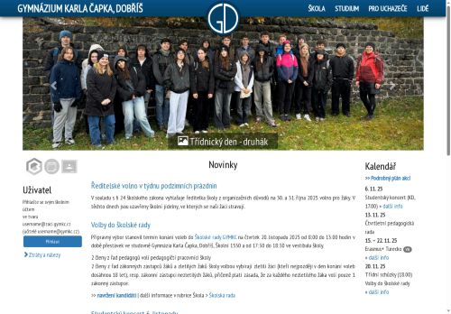 Zobrazit webové stránky Gymnázium Karla Čapka