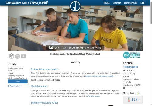 Zobrazit webové stránky Gymnázium Karla Čapka
