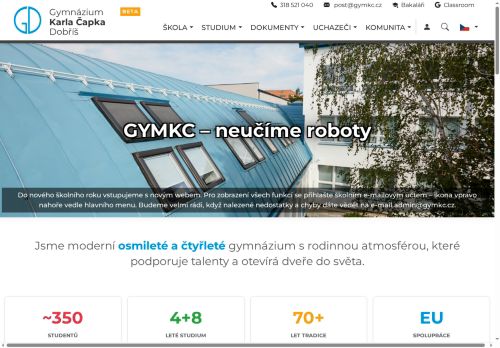 Zobrazit webové stránky Gymnázium Karla Čapka