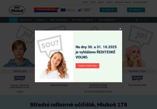 Webové stránky Střední odborné učiliště Hluboš 178, Dobříš