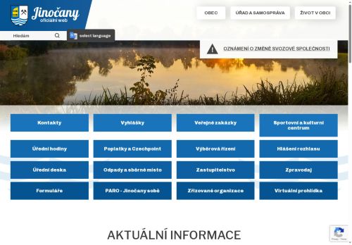 Zobrazit webové stránky Obecní úřad Jinočany