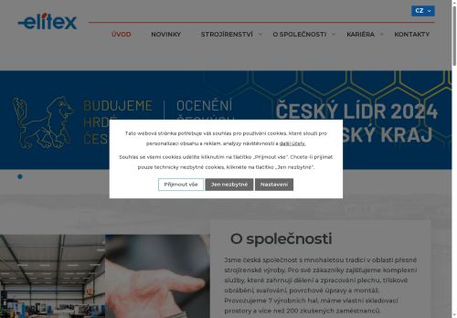 Webové stránky ELITEX Nepomuk a.s., Nepomuk
