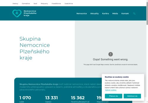 Webové stránky Stodská nemocnice, a.s., Stod