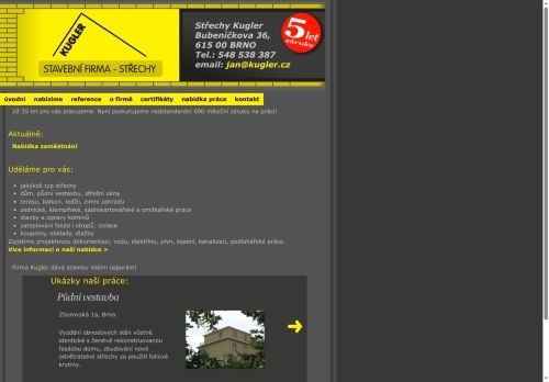 Webové stránky Jan Kugler, Brno