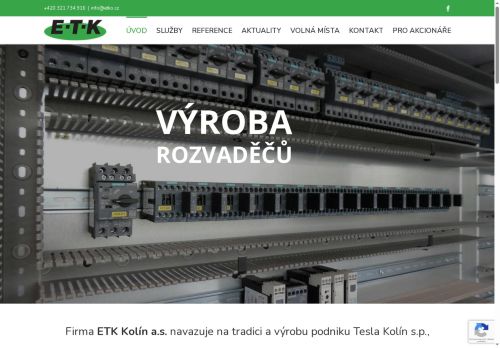 ETK Kolín a.s. nabízí práci na pozici Elektrikář (m/ž) v obci Kolín