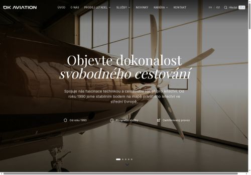 Webové stránky OK AVIATION Base, s.r.o., Praha