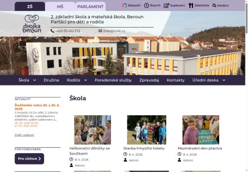 Zobrazit webové stránky 2. základní a mateřská škola Pohádka