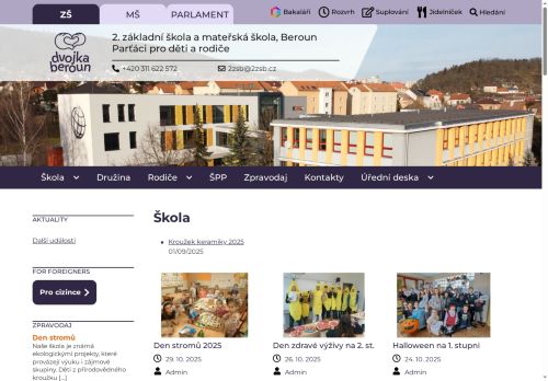 Zobrazit webové stránky 2. základní a mateřská škola Pohádka