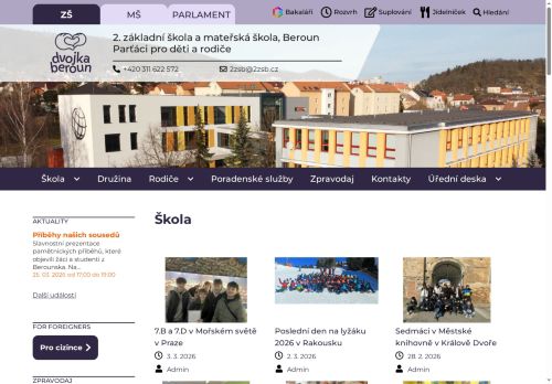 Zobrazit webové stránky 2. základní a mateřská škola Pohádka