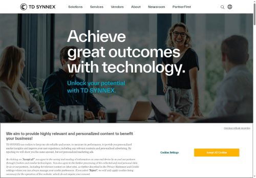 Webové stránky TD SYNNEX Czech s.r.o., Bor