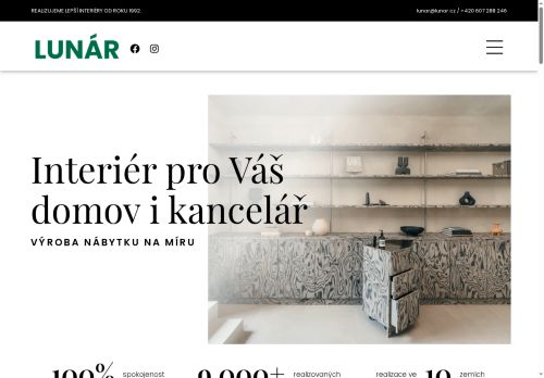 Webové stránky LUNÁR spol. s r.o., Rožďalovice