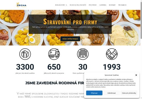 Webové stránky Stravovací služby Pecha s.r.o., Nová Ves
