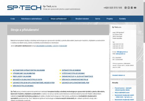 Sp - Tech, s.r.o. nabízí práci na pozici OBCHODNÍ REFERENT, FAKTURANT, OPERÁTOR SKLADU - znalost Aj slovem i písmem podmínkou v obci Nymburk