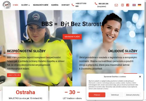 Webové stránky BBS OCHRANA MAJETKU s.r.o., Nýřany