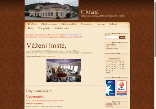 Zobrazit webové stránky Restaurace a penzion U Mertů