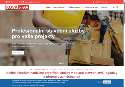 KOVASTAV s.r.o. nabízí práci na pozici Dělníci v oblasti výstavby a údržby budov v obci Praha