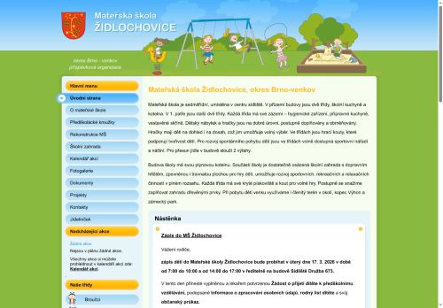Zobrazit webové stránky Mateřská škola Židlochovice